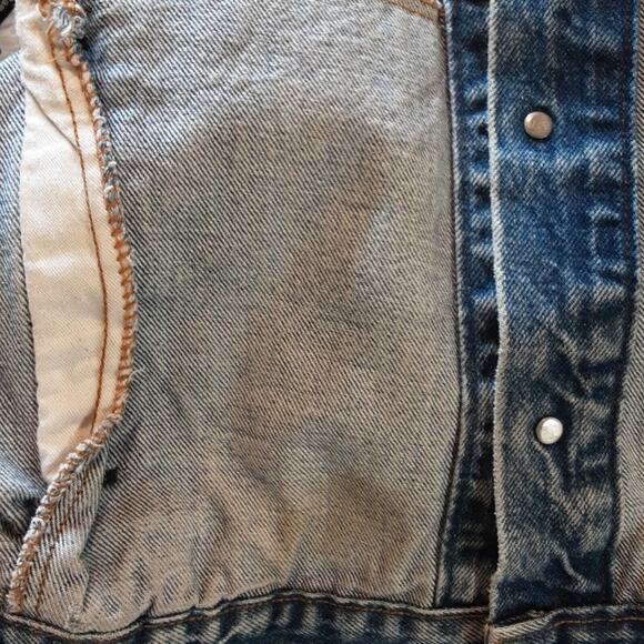 Levis VINTAGE Denim 70506 0216 Trucker Jacket Little e Distressed Made USA 44 - Picture 11 of 11